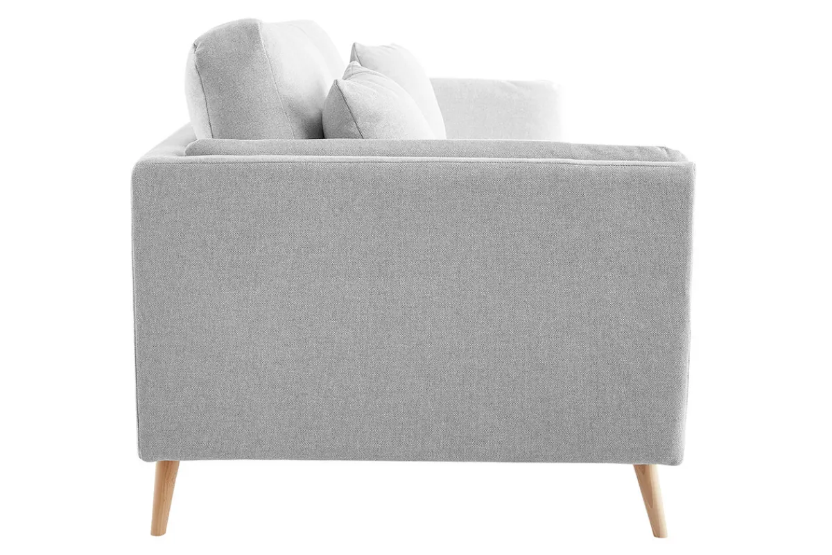 Miliboo Design-Sofa VOGUE drei Sitze aus hellgrauem Samt* Design-sofas