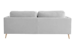Miliboo Design-Sofa VOGUE drei Sitze aus hellgrauem Samt* Design-sofas