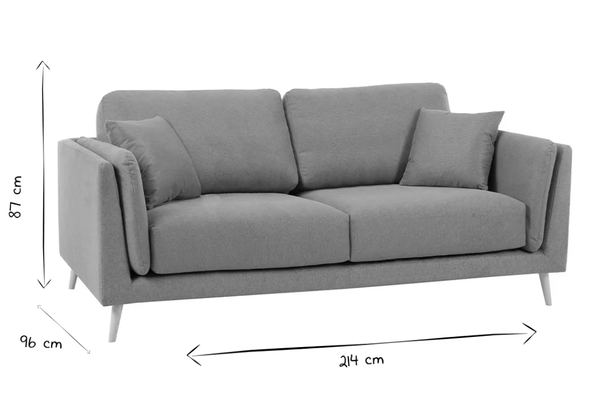 Miliboo Design-Sofa VOGUE drei Sitze aus hellgrauem Samt* Design-sofas