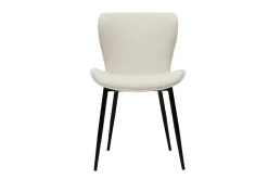 Miliboo Design-Stühle aus beigem Cord mit Samteffekt und schwarzen Metallbeinen (2er-Set) ADDICT* Design-stühle