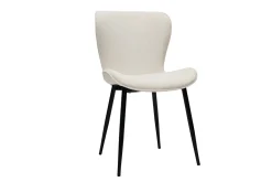 Miliboo Design-Stühle aus beigem Cord mit Samteffekt und schwarzen Metallbeinen (2er-Set) ADDICT* Design-stühle