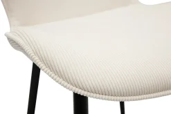 Miliboo Design-Stühle aus beigem Cord mit Samteffekt und schwarzen Metallbeinen (2er-Set) ADDICT* Design-stühle