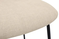 Miliboo Designstühle aus beigem Textur-Veloursstoff, schwarzem Metall und Rattan-Geflecht (2er-Set) MIRANDA* Design-stühle