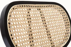 Miliboo Design-Stühle aus bronzefarbenem Samtstoff, schwarzem Metall und naturfarbenem Rattangeflecht (2er-Set) TOLMA* Design-stühle