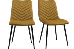 Miliboo Design-Stühle aus bronzefarbenem Samt und schwarzem Metall (2er-Set) PUMPKIN* Design-stühle