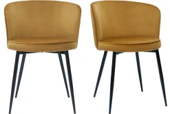 Miliboo Design-Stühle aus bronzefarbenem Samt und schwarzem Metall (2er-Set) SERIF* Design-stühle