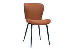 Miliboo Design-Stühle aus Cordstoff in Terracotta und schwarzem Metall (2er-Set) ADDICT* Design-stühle