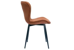 Miliboo Design-Stühle aus Cordstoff in Terracotta und schwarzem Metall (2er-Set) ADDICT* Design-stühle