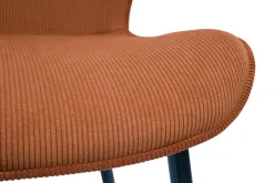 Miliboo Design-Stühle aus Cordstoff in Terracotta und schwarzem Metall (2er-Set) ADDICT* Design-stühle