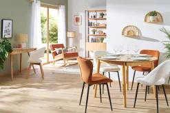 Miliboo Design-Stühle aus Cordstoff in Terracotta und schwarzem Metall (2er-Set) ADDICT* Design-stühle
