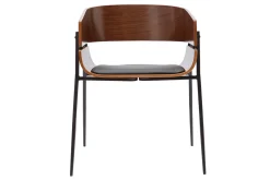 Miliboo Design-Stühle aus dunklem Holz und schwarzem Metall (2er-Set) WESS* Design-stühle