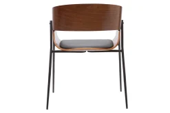 Miliboo Design-Stühle aus dunklem Holz und schwarzem Metall (2er-Set) WESS* Design-stühle