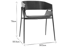 Miliboo Design-Stühle aus dunklem Holz und schwarzem Metall (2er-Set) WESS* Design-stühle