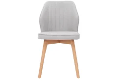 Miliboo Design-Stühle aus grauem Stoff mit Samteffekt und Füße aus Holz (2er-Set) FANETTE* Design-stühle