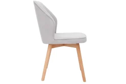Miliboo Design-Stühle aus grauem Stoff mit Samteffekt und Füße aus Holz (2er-Set) FANETTE* Design-stühle