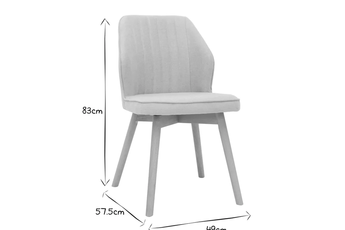 Miliboo Design-Stühle aus grauem Stoff mit Samteffekt und Füße aus Holz (2er-Set) FANETTE* Design-stühle