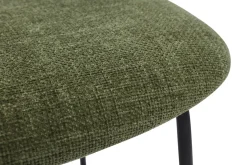Miliboo Designstühle aus grünem strukturiertem Samtstoff, schwarzem Metall und Rattan-Geflecht (2er-Set) MIRANDA* Design-stühle