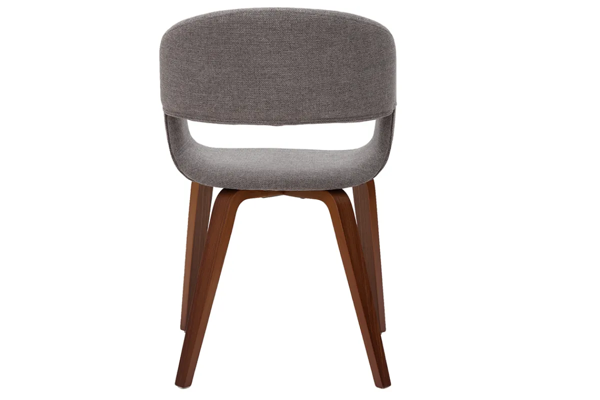 Miliboo Design-Stühle aus hellgrauem Stoff mit dunklen Holzbeinen (2er-Set) SLAM* Design-stühle