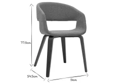 Miliboo Design-Stühle aus hellgrauem Stoff mit dunklen Holzbeinen (2er-Set) SLAM* Design-stühle