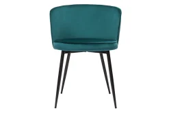 Miliboo Design-Stühle aus petrolblauem Samtstoff und schwarzem Metall (2er-Set) SERIF* Design-stühle