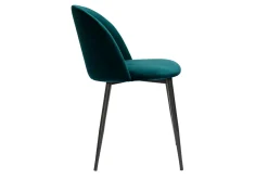 Miliboo Design-Stühle aus petrolblauem Samtstoff und schwarzem Metall (2er-Set) CELESTE* Design-stühle