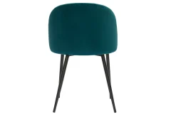 Miliboo Design-Stühle aus petrolblauem Samtstoff und schwarzem Metall (2er-Set) CELESTE* Design-stühle