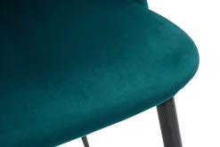 Miliboo Design-Stühle aus petrolblauem Samtstoff und schwarzem Metall (2er-Set) CELESTE* Design-stühle