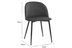 Miliboo Design-Stühle aus petrolblauem Samtstoff und schwarzem Metall (2er-Set) CELESTE* Design-stühle
