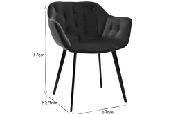 Miliboo Design-Stühle aus petrolblauem Samt Stuhlbeine aus schwarzem Metall (2er-Set) BURTON* Design-stühle
