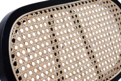 Miliboo Design-Stühle aus rotbraunem Samtstoff, schwarzem Metall und naturfarbenem Rattangeflecht (2er-Set) TOLMA* Design-stühle