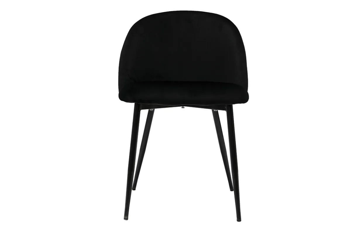 Miliboo Design-Stühle aus schwarzem Samt und schwarzem Metall (2er-Set) CELESTE* Design-stühle