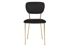 Miliboo Design-Stühle aus schwarzem Samt und vergoldetem Metall (2er-Set) LEPIDUS* Design-stühle