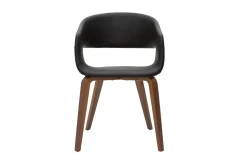 Miliboo Design-Stühle aus schwarzem Polyurethan mit dunklen Holzbeinen (2er-Set) SLAM* Design-stühle