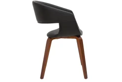 Miliboo Design-Stühle aus schwarzem Polyurethan mit dunklen Holzbeinen (2er-Set) SLAM* Design-stühle