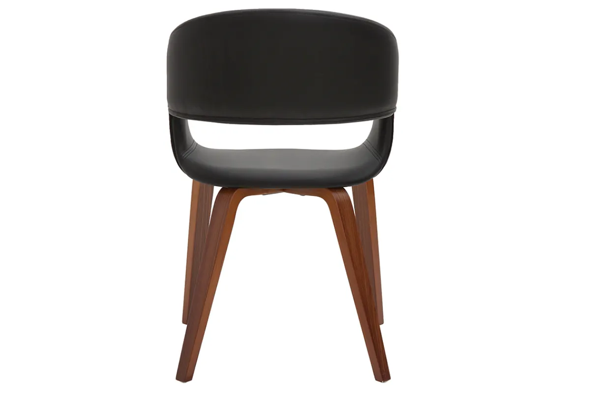 Miliboo Design-Stühle aus schwarzem Polyurethan mit dunklen Holzbeinen (2er-Set) SLAM* Design-stühle