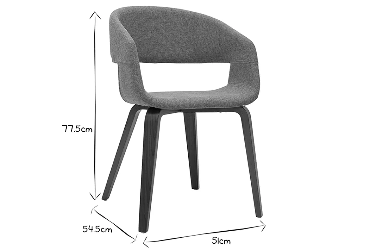 Miliboo Design-Stühle aus schwarzem Polyurethan mit dunklen Holzbeinen (2er-Set) SLAM* Design-stühle