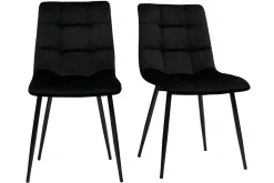 Miliboo Design-Stühle aus schwarzem Samtstoff und Metall (2er-Set) MAXWELL* Design-stühle