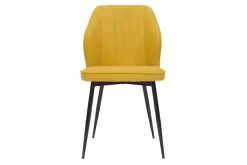 Miliboo Design-Stühle aus senfgelbem Stoff mit Samteffekt mit Beinen aus schwarzem Metall (2er-Set) FANETTE* Design-stühle