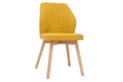 Miliboo Design-Stühle aus senfgelbem Stoff mit Samteffekt mit Beinen aus Holz (2er-Set) FANETTE* Design-stühle