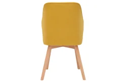 Miliboo Design-Stühle aus senfgelbem Stoff mit Samteffekt mit Beinen aus Holz (2er-Set) FANETTE* Design-stühle