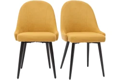 Miliboo Design-Stühle aus senfgelbem Stoff mit Samteffekt und schwarzem Metall (2er-Set) REEZ* Design-stühle