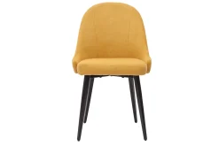 Miliboo Design-Stühle aus senfgelbem Stoff mit Samteffekt und schwarzem Metall (2er-Set) REEZ* Design-stühle