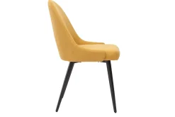 Miliboo Design-Stühle aus senfgelbem Stoff mit Samteffekt und schwarzem Metall (2er-Set) REEZ* Design-stühle