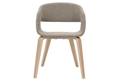 Miliboo Design-Stühle aus taupefarbenem Stoff mit hellen Holzbeinen (2er-Set) SLAM* Design-stühle