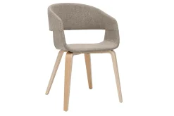 Miliboo Design-Stühle aus taupefarbenem Stoff mit hellen Holzbeinen (2er-Set) SLAM* Design-stühle