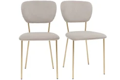 Miliboo Design-Stühle aus taupefarbenem Samt und vergoldetem Metall (2er-Set) LEPIDUS* Design-stühle