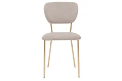 Miliboo Design-Stühle aus taupefarbenem Samt und vergoldetem Metall (2er-Set) LEPIDUS* Design-stühle