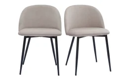 Miliboo Design-Stühle aus taupefarbenem Samtstoff und schwarzem Metall (2er-Set) CELESTE* Design-stühle