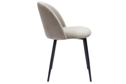Miliboo Design-Stühle aus taupefarbenem Samtstoff und schwarzem Metall (2er-Set) CELESTE* Design-stühle