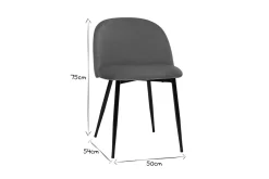 Miliboo Design-Stühle aus taupefarbenem Samtstoff und schwarzem Metall (2er-Set) CELESTE* Design-stühle